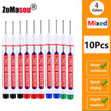 1-100Pcs 2cm Waterproof Long Head Markers Deep Hole Marker Pen for Metal Carpenter Red/Black/Blue/Green Ink Woodworking Tools
