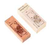 AOOKMIYA Wooden Stamp Ins Literary Retro Line Drawing Lily of The Valley Flower Handbook Diary Diy Printing Decoration Scrapbook Supplies