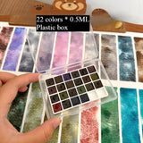 AOOKMIYA 22-color Rubens Artist Grade Layered Watercolor Paint Subpackage 0.5/1/2ML Portable Watercolor Box Sketching Art Supplies