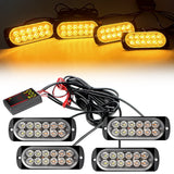 4 in 1 LED Warning Strobe Light 12V 24V Car Grille Emergency Flash Police Signal Lamps Auto Stroboscope for Truck Offroad SUV