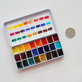 AOOKMIYA MIJELLO watercolor paints gold  colors artist 12/24/36/125color gold pure pingment set 0.5/1/2ml  With color card  art supplies AOOKMIYA.COM