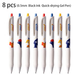 Deli 4/8pcs 0.5mm Black Ink Quick-drying Kawaii Gel Pen Stationery School Supplies Gift Cute Pens Office Supplies Signing Pen