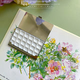 AOOKMIYA 0.5/1ML Portable Watercolor Box Palette Empty Stainless Steel Business Card Box Outing Sketching Paint Box Art Supplies