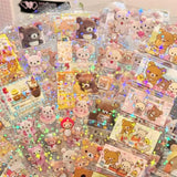 5sheets Rilakkuma Waterproof Cutting film sticker Hand account materials Water cup Desktop decoration children DIY Card stickers