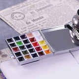 AOOKMIYA Portable Mini Travel Watercolor Paint Box Empty Palette Retro Exquisite Small Square Box Student Painting Art Supplies