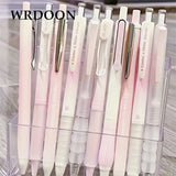 5pcs Chic Pink Blush Retractable Gel Pens 0.5mm Fine Point  Black Ink - Perfect for Daily Office Use Smooth Writing Supplies