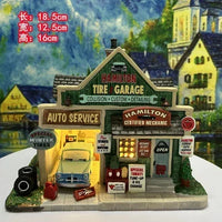 AOOKMIYA ART+ Creative Gifts Lemax Creative Ceramic House Model Figurine Night Light Porcelain House Home Furnishing Living Room Ornaments New Year Gift