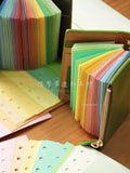 Yimole Design Colored Loose Leaf Inner Page Two Fold Replacement Core A8A7A6 Hand Ledger Student Notebook