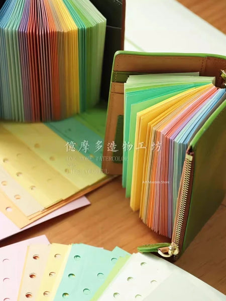 Yimole Design Colored Loose Leaf Inner Page Two Fold Replacement Core A8A7A6 Hand Ledger Student Notebook