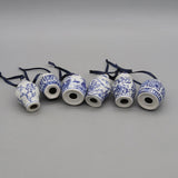 Set of 6 Ceramic Pendants, Hanging Ornaments, Blue and White Ceramic Jar Models