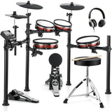 NEW!MAX Electronic Drum Set with Industry Standard Mesh Heads, 10'' Snare, 10'' Tom3, 12'' Crash, 450+ Authentic Sounds