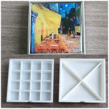 Mini Watercolor Paint Box Metal Mirror 16 Grid Square Palette Paint Tray Travel Sketch Painting Aquarela Art Supplies