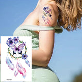 AOOKMIYA Small Waterproof Temporary Tattoo Sticker Colorful Leaf Flower Elephant Dolphin  Art Wrist Neck Women Kids Fake Mini Tatoo