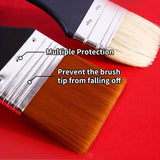 AOOKMIYA 1pc Marie's Nylon Flat Brush with Wooden Handle 7 Different Sizes- Perfect for Applying Gesso, Acrylic, Oil, Gouache, DIY Paint