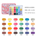 AOOKMIYA Solid Pearlescent Watercolor Paint Set 24 Colors 1ML Chinese Style Glitter Nail Art Watercolor Art Supplies for Artist