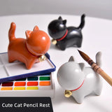 Ceramic Cat Pen Pavilion Ornament  Pen Holder Ceramic Creative Desktop Decorations Birthday Gifts for Boys and Girls  Penholder