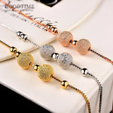 Fashion Pure 100% 925 Sterling Silver Anklet Frosted Gold Color White Round Beads Anklets For Women Ankle Foot Chain Jewelry