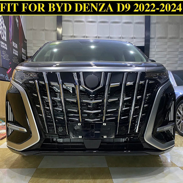 AOOKMIYA Front Grill With light  Modified Front Bumper Fits For BYD Denza D9 Racing Grille
