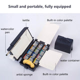 AOOKMIYA Winsor Newton Watercolor Travel Set Portable 12-color Half-block Luxury Sketch Special Beginner Hand-painted Art Supplies