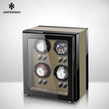 Wooden Watch Winder Box Storage Automatic Rotating Watch Box 9 Slots Led Shaker Luxury Inner Cortex Organizer Tray Holiday Gifts