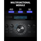 NEW!MAX Electronic Drum Set with Industry Standard Mesh Heads, 10'' Snare, 10'' Tom3, 12'' Crash, 450+ Authentic Sounds