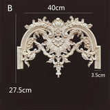 Wood Carved Long Onlay Applique Unpainted Frame Door Decal Working Carpenter Home Wedding Decoration Wood Figurines for Decor
