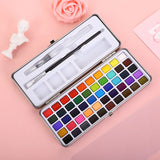 AOOKMIYA Professional 50 Color Solid Watercolor Palette, Compact Travel-Friendly for Nail Drawing & Painting Projects  AOOKMIYA.COM