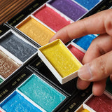 AOOKMIYA 6 Colors/box Rubens Pearlescent Solid Watercolor Paint Ancient Color Mineral Pigment Artist Painting Nail Art Supplies