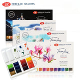 AOOKMIYA Russian White Night 12-color Artist-grade Solid Watercolor Pigment Macaron/metallic Portable Watercolor Paint Set Art Supplies
