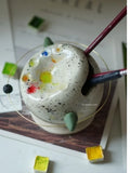 Handmade Pottery Cute Planet Pen Holder Creative Art Tools for Pen Washing, Color Adjustment, and Painting Desktop Ornament