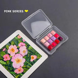 AOOKMIYA Red/pink 12-color Watercolor Paint Repackaging Package 0.5/1/2ML Mini Travel Portable Watercolor Box Painting Supplies