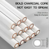 AOOKMIYA Marie's 3/6/12pcs White Charcoal Pencils Set,Sketch Highlight Pencils for Drawing,Sketching,Shading,Blending for Adults,Students