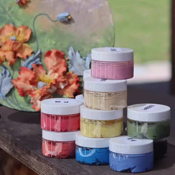 24 Color Three-dimensional Sculpture Cream High Color Rendering Be Flexible  Handmade DIY Relief Paste Clay Decoration