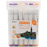 AOOKMIYA 24 Colors Poster Art Rotuladores Punta Pincel Graffiti Paint Colour Marker Pen