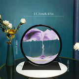 AOOKMIYA 3D Hourglass Quicksand Moving Sand Art Picture Round Glass Deep Sea Sandscape Craft Flowing Painting Office Home Christmas