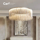 Nordic Postmodern Art Chandelier Creative Living Room Luxury Designer Tassel Round Dining Room Bedroom LED Decorative Lamps