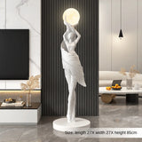 Modern HomeDecor Abstract Feather Girl Art Sculpture Ornament Large Size Figure Statue Living Room Floor Decor Resin Crafts Gift