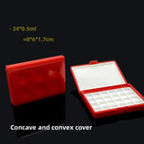 AOOKMIYA Empty Watercolor Palette Portable Watercolor Paint Box 12/24 Grid Red Student Travel Painting Paint Tray Art Supplies
