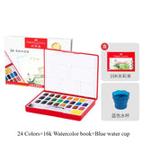 AOOKMIYA 24/36/48 Colors Faber Castell Watercolor Paint Set in Portable Case With Water Brush Pens and Sponge For Beginners Professionals AOOKMIYA.COM