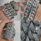 Good Quality 22mm Bubble Pave Setting 6 Rows CZ Cuban Link Chain Fashion Hip Hop Jewelry Cubic Zirconia Necklaces Mens Luxury