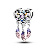 2025 Hot Sale Charms Bead 925 Sterling Silver Pink Butterfly Luminous Firefly Dangle Fit Bangle Bracelet Necklace DIY Jewelry