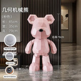 Creative Geometric Violent Bear Resin Sculpture Ornaments, Light Luxury Art Living Room TV Cabinet Decoration, Trendy Home Gifts