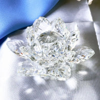 AOOKMIYA Crystal Lotus Flower Figurine Home Wedding Decoration Glass Craft Collection Paperweight Table Ornaments Souvenir Gifts