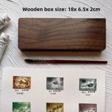 AOOKMIYA Empty Portable Watercolor Palette  24 Colors 1ML Wooden Watercolor Box Paint Tray Artist Travel Aquarelas Painting Art Supplies
