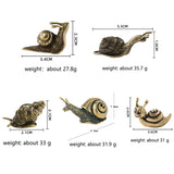 AOOKMIYA ART+ Creative Gifts Brass Snail Ornament Cute Animal Copper Figurines Creative Kawaii Pet Home Decor Office Desktop Decorations Tea Pet