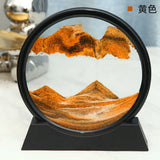 AOOKMIYA 3D Moving Sand Art Picture Round Glass Deep Sea Sandscape Hourglass Quicksand Craft Flowing Sand Painting Office Home Decor Gift