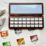 AOOKMIYA Empty Portable Watercolor Palette  24 Colors 1ML Wooden Watercolor Box Paint Tray Artist Travel Aquarelas Painting Art Supplies