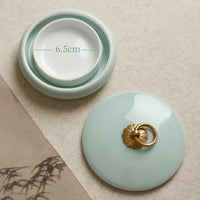 AOOKMIYA Ceramic Palette with Lid Chinese Calligraphy Ink Disk Easy Clean Anti-Drying Moisturizing Paint Artist's Art Supplies
