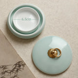 AOOKMIYA Ceramic Palette with Lid Chinese Calligraphy Ink Disk Easy Clean Anti-Drying Moisturizing Paint Artist's Art Supplies