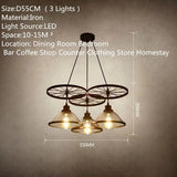 American Style Countryside Creative Personality Industrial Style Pendant Light Restaurant Bar Iron Wheel Creative Pendant Light
